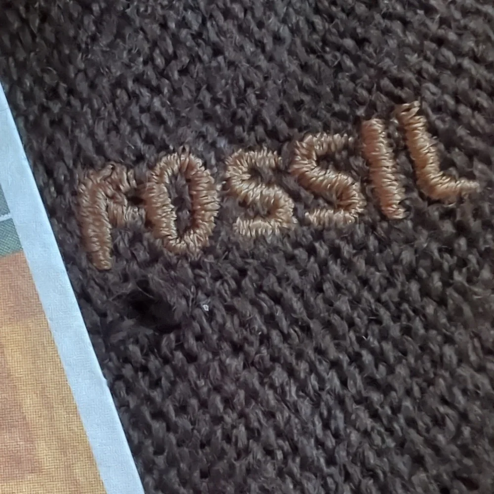 Fossil, reversible scarf shades of brown and gold